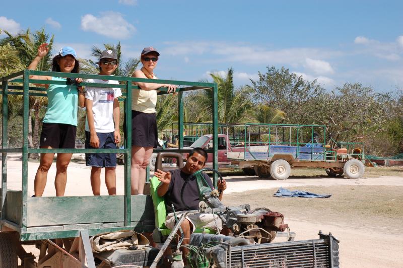 SkyCycle: Mona, Marc, Tia on Truck